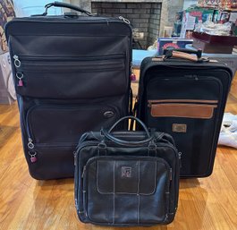3 Black Rolling Suitcases