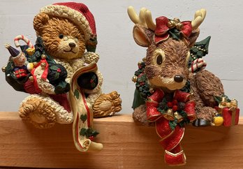 Bear & Reindeer Christmas Stocking Hangers