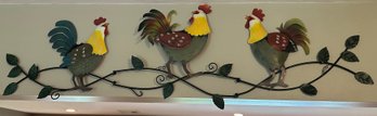 3 Metal Rooster Wall Hanging