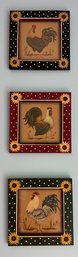 3 Framed Rooster Prints
