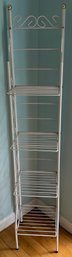 4 Shelf White Metal Display Rack