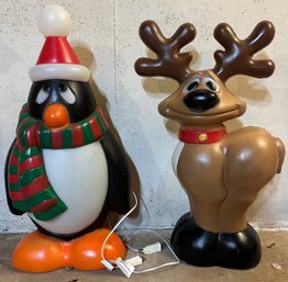 2 Christmas Plastic Blow Molds