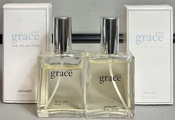 2 Vintage Philosophy Pure Grace Eau De Parfum - 2oz - Almost Full
