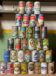 Lot Vintage Beer Cans