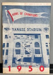 1950 New York Yankees Program & Score Card
