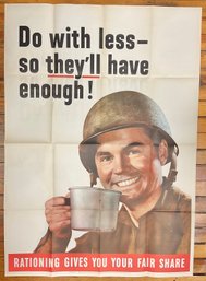 Original WW2 - Rationing Your Fair Share - Poster