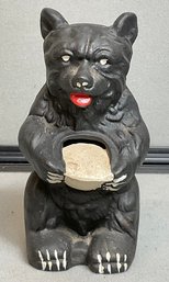 Vintage Cast Iron Black Bear Still Bank