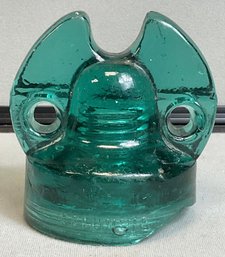 Rare Antique Columbia Mickey Mouse Aqua/ Green Insulator