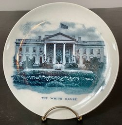 Antique Blue Transfer Ware The White House Souvenir Plate