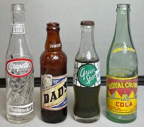 4 Vintage Soda Bottles