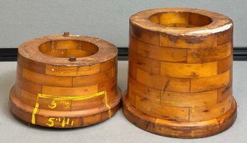 2 Vintage Industrial Solid Wood Pattern Molds