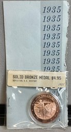Franklin Mint 1935 Bronze Medal - WPA Aids The Unemployed