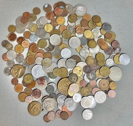 Container Full Foreign Coins/ Tokens/ Medals