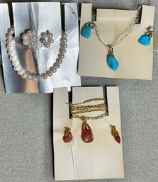 Vintage Doll Jewelry - Real Turquoise & Gold Stone