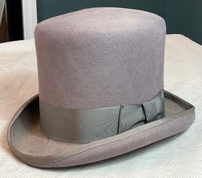 Vintage Grey Wool Top Hat