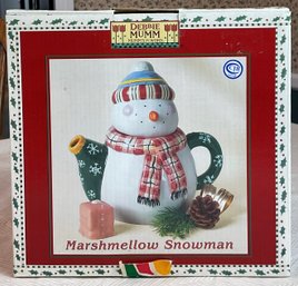 Debbie Mumm Marshmellow Snowman Mini Teapot - New