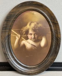 Antique Metal Framed Cupid Awake Print