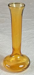 Hand Blown Amber Pilgrim Glass Bud Vase
