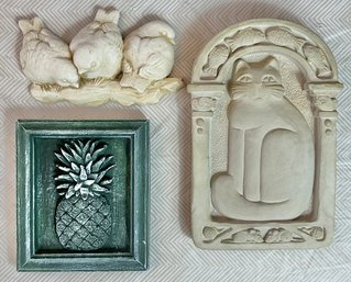 3 Plaster Wall Plaques
