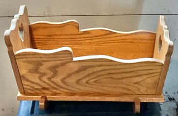 Oak Doll Cradle