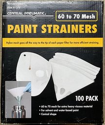 Central Pneumatic 100 Pack 60-70 Mesh Paint Strainers - New