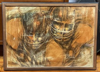 Signed Original Mixed Media Football Art