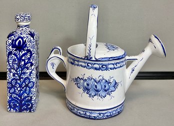 2pc Blue/ White Porcelain