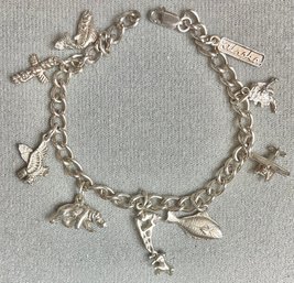 Vintage Sterling Alaska Theme Charm Bracelet
