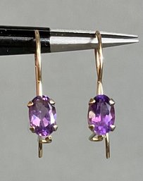 14k Amethyst Drop Earrings