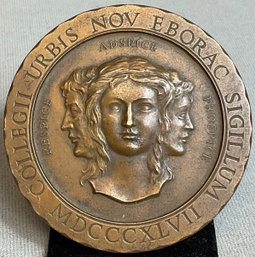 1967 New York College Centennial Phi Beta Kappa Bronze Medallion
