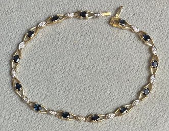 14k Sapphire & Diamond Bracelet