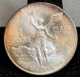 1989 Mexican Silver Libertad Coin - 1 Oz Fine Silver