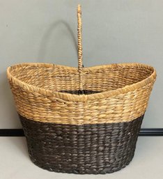 Large Two Tone Woven Basket