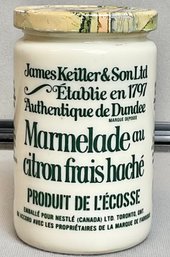 James Keiller & Son Milk Glass Marmalade Jar