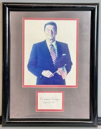 Framed Ronald Reagan Photo W/ Autograph