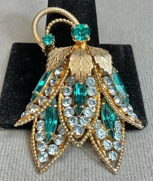Colored Rhinestone Brooch