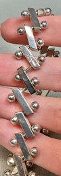Cool Brutalist Sterling Panel & Ball Link Bracelet