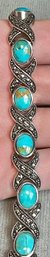 Sterling Marcasite & Turquoise Bracelet