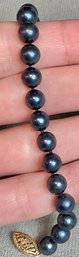 Blue Pearl Bracelet W/ 14k Gold Clasp