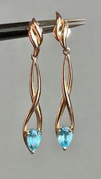 14k Gold Topaz Dangle Earrings