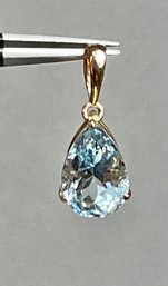 14k Gold Topaz Pear Shaped Pendant