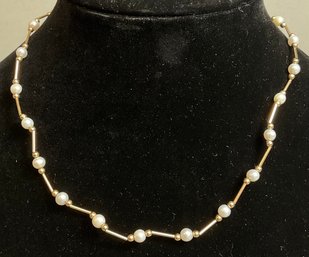 14k Gold & Pearl Necklace