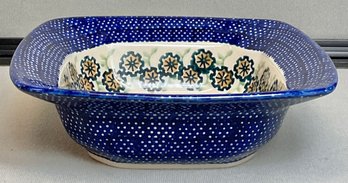 Boleslawiec Hand Made Poland Pottery Bowl - Square Serving Dish