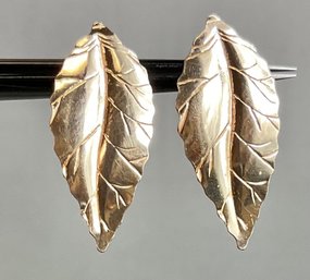 14k Gold Leaf Earrings