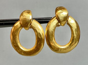 Designer Julie Vos Gold Plated Door Knocker Earrings