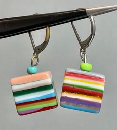 Designer Carlos Sobral Pop Art Popinho Resin Cube Earrings