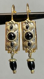 Designer Michal Golan Earrings - Black Stone