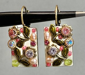Designer Michal Golan Earrings - Multi Color Floral