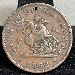 1852 Bank Of Upper Canada One Penny Token