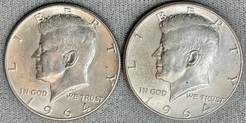 2 - 1964 Kennedy Half Dollars
